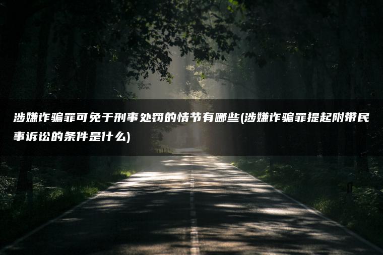 涉嫌诈骗罪可免于刑事处罚的情节有哪些(涉嫌诈骗罪提起附带民事诉讼的条件是什么)