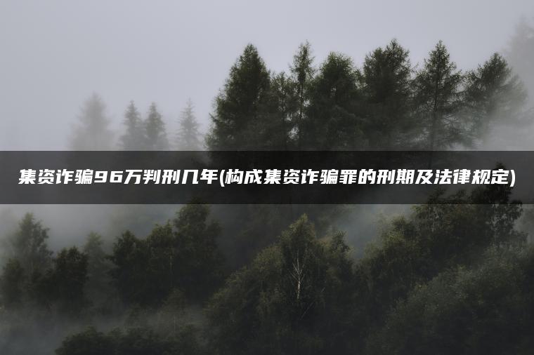 集资诈骗96万判刑几年(构成集资诈骗罪的刑期及法律规定)