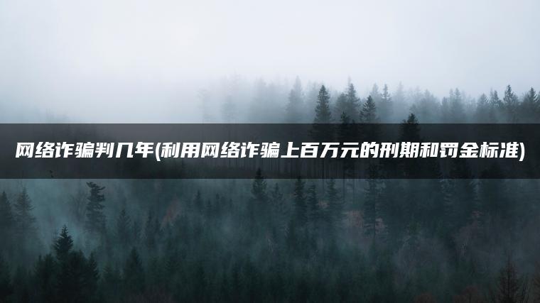 网络诈骗判几年(利用网络诈骗上百万元的刑期和罚金标准)