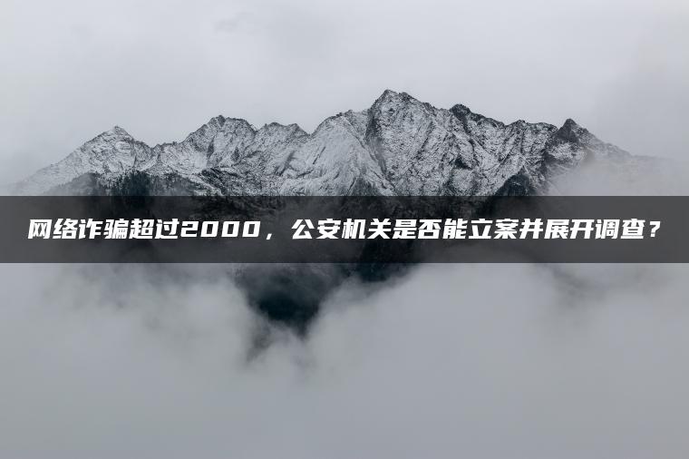 网络诈骗超过2000，公安机关是否能立案并展开调查？