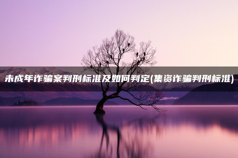 未成年诈骗案判刑标准及如何判定(集资诈骗判刑标准)